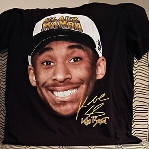 Kobe Bryant Players T Shirt  with Yellow 'Black Mamba' Cap Print